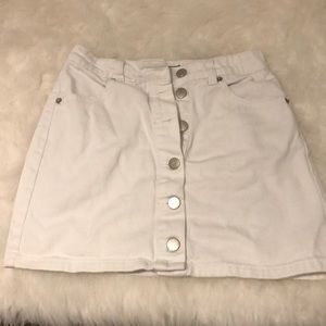 White button up Jean Skirt